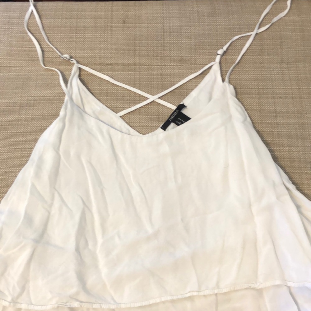 Basic white flowy top